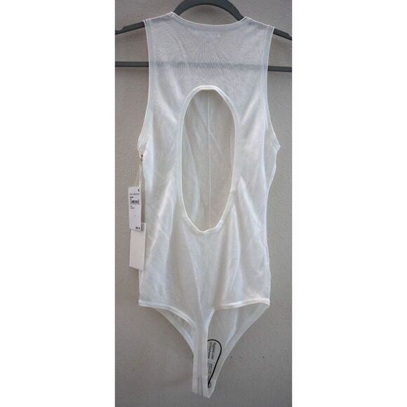 Good American GB0386 Women Sz 0/XS White Extreme Sheer Cut Out Back Bodysuit $85 - Picture 2 of 5
